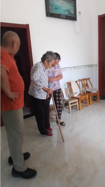 保姆扶老人走路